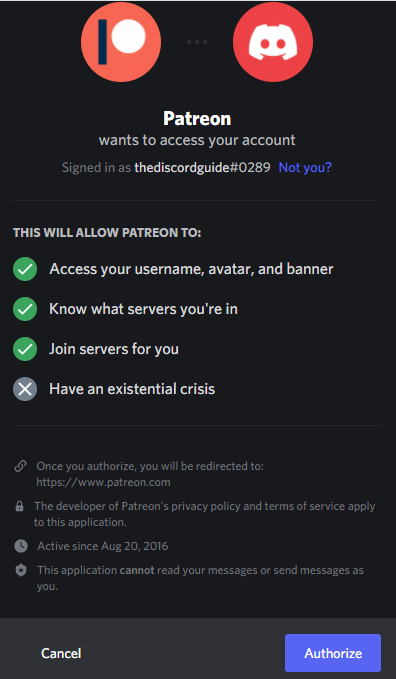 how to connect Discord to Patreon