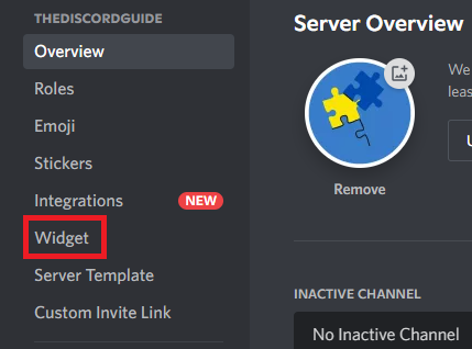how to embed a Discord server widget in a website